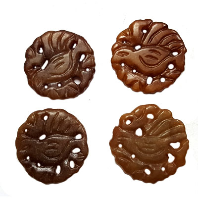 JADE SMALL PENDANT BIRD 30MM BROWN(4 PCS)